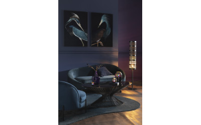 Sofa 180 cm Elisabeth Metal Microfibres Vert