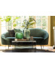 Sofa 180 cm Elisabeth Metal Microfibres Vert
