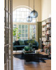 Sofa 180 cm Elisabeth Metal Microfibres Vert
