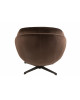 Siege Relax + Repose-Pieds Metal/Textile Maron Fonce