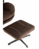 Siege Relax + Repose-Pieds Metal/Textile Maron Fonce