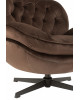 Siege Relax + Repose-Pieds Metal/Textile Maron Fonce