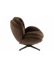 Siege Relax + Repose-Pieds Metal/Textile Maron Fonce