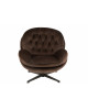 Siege Relax + Repose-Pieds Metal/Textile Maron Fonce