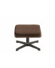Siege Relax + Repose-Pieds Metal/Textile Maron Fonce